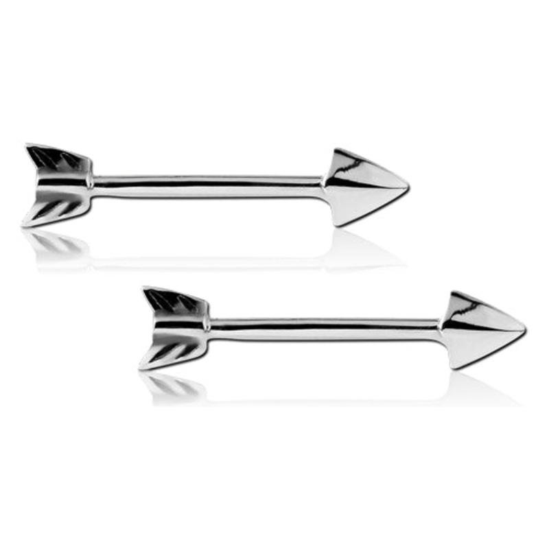 Arrow Stainless Nipple Barbells 14g – 15/32″ long (12mm) Stainless Steel