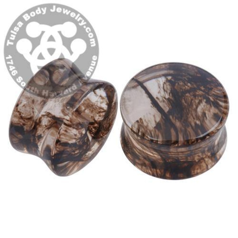 Black Fiber Glass Plugs 2 gauge (6mm) Black Pair