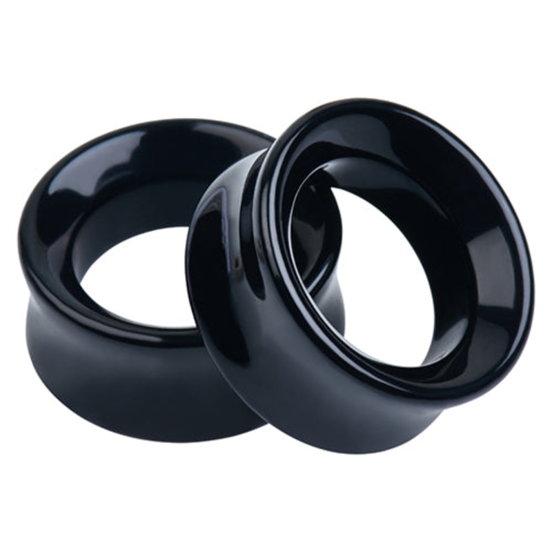 Black Glass Tunnels 0 gauge (8mm) Black
