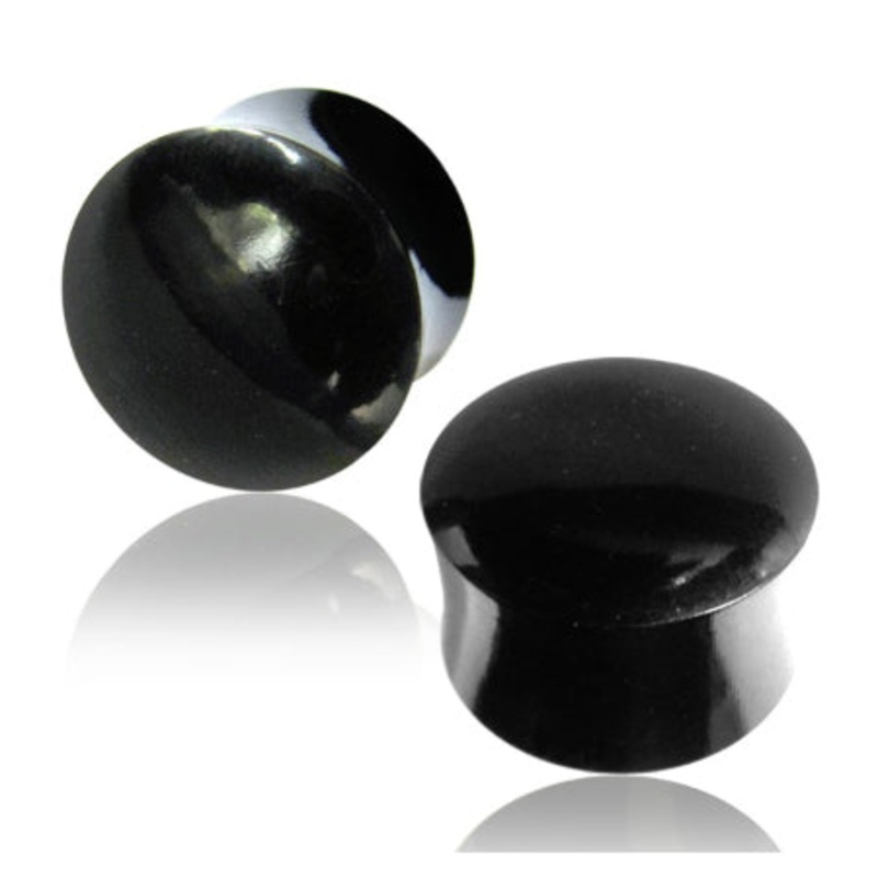 Black Horn Plugs 6 gauge (4mm) Black Horn Pair