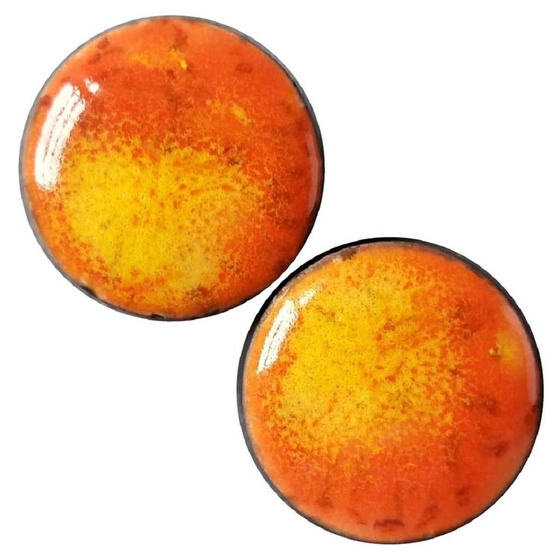 Blood Orange Ceramic Plugs 7/16 inch (11mm) Blood Orange Pair