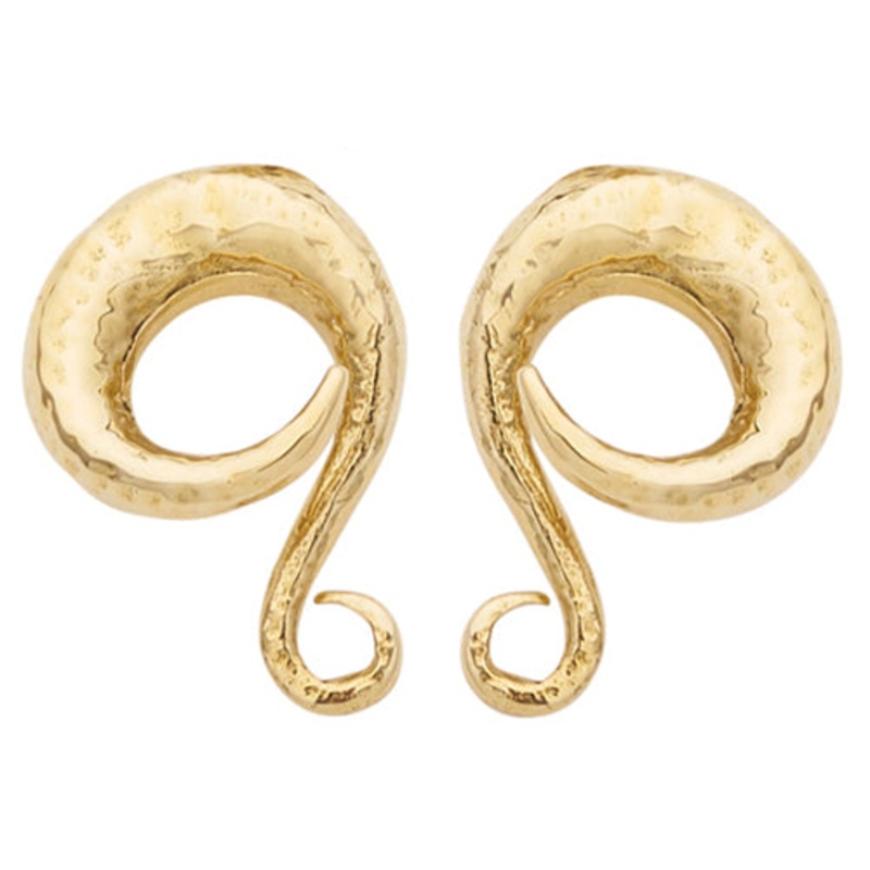 Brass Distressed Classic Coils by Diablo Organics 8 gauge (3mm) Yellow Brass Pair