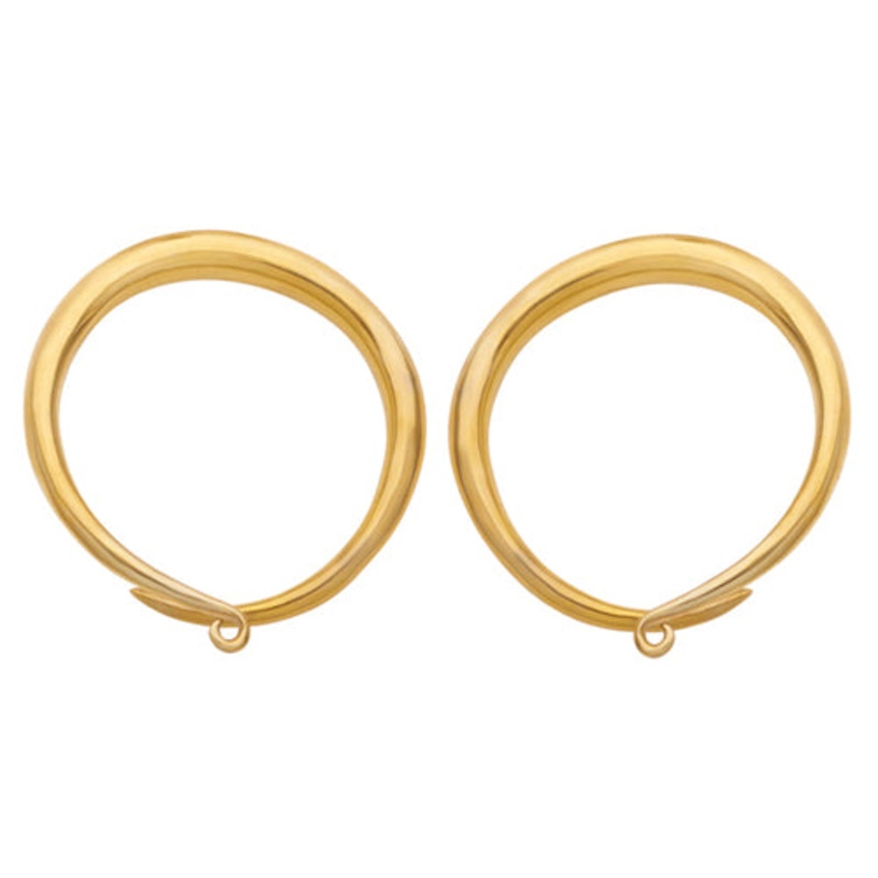 Brass Hoop Coils by Diablo Organics 14g (1.5mm) – 30mm diameter Yellow Brass Pair