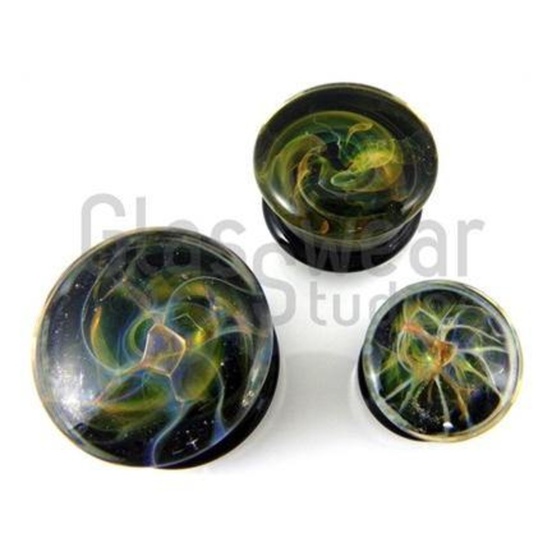 Chaos Plugs by Glasswear Studios 5/8 inch (16mm) Space Dust Pair