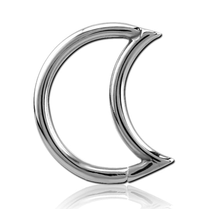 Moon Shaped Stainless Continuous Ring 16g – 3/8″ diameter (10mm) Stainless Steel