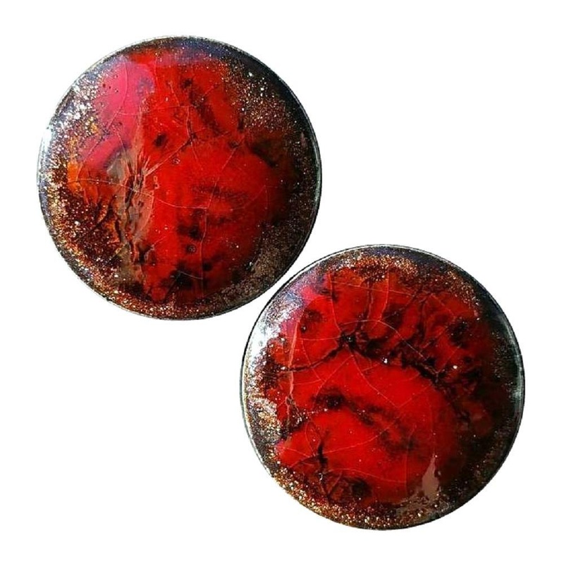 Ruby Red Ceramic Plugs 2 gauge (6mm) Ruby Red Pair
