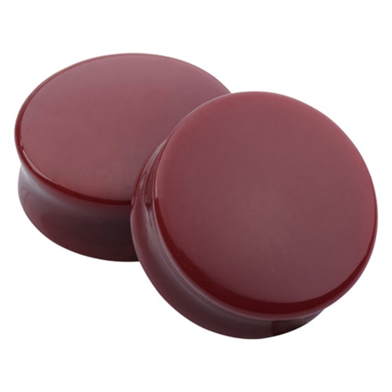 Rust Glass Convex Plugs 8 gauge (3mm) Rust
