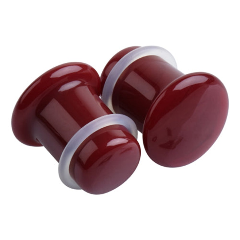 Rust Glass Single Flare Plugs 8 gauge (3mm) Rust