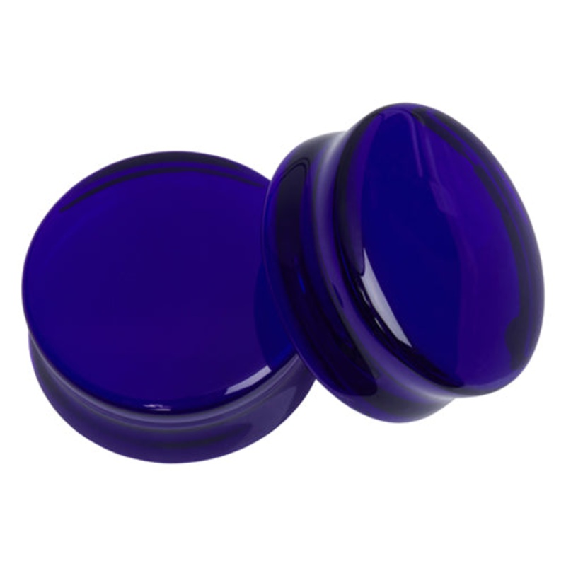 Sapphire Glass Convex Plugs 8 gauge (3mm) Sapphire