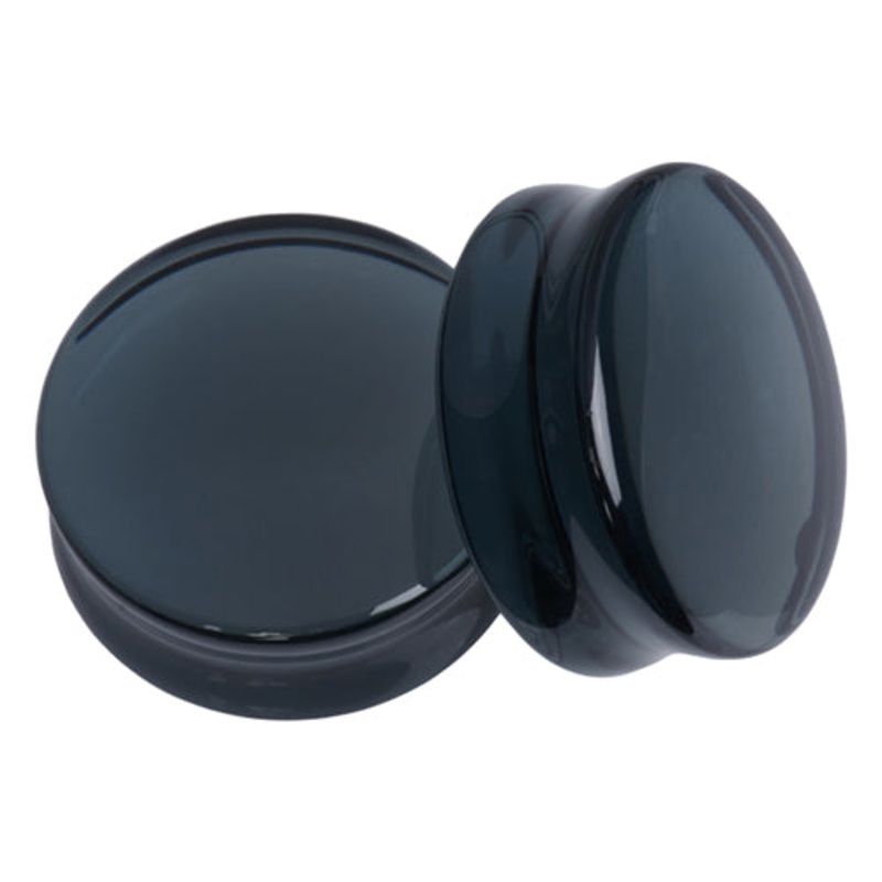 Smoke Glass Convex Plugs 8 gauge (3mm) Smoke