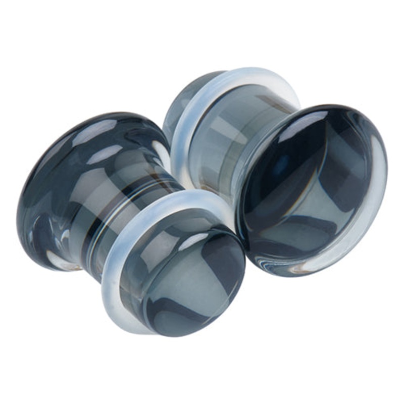Smoke Glass Single Flare Plugs 8 gauge (3mm) Smoke