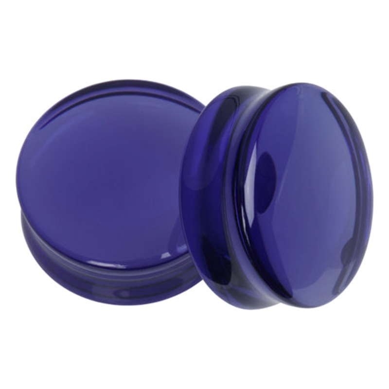 Tanzanite Glass Convex Plugs 8 gauge (3mm) Tanzanite