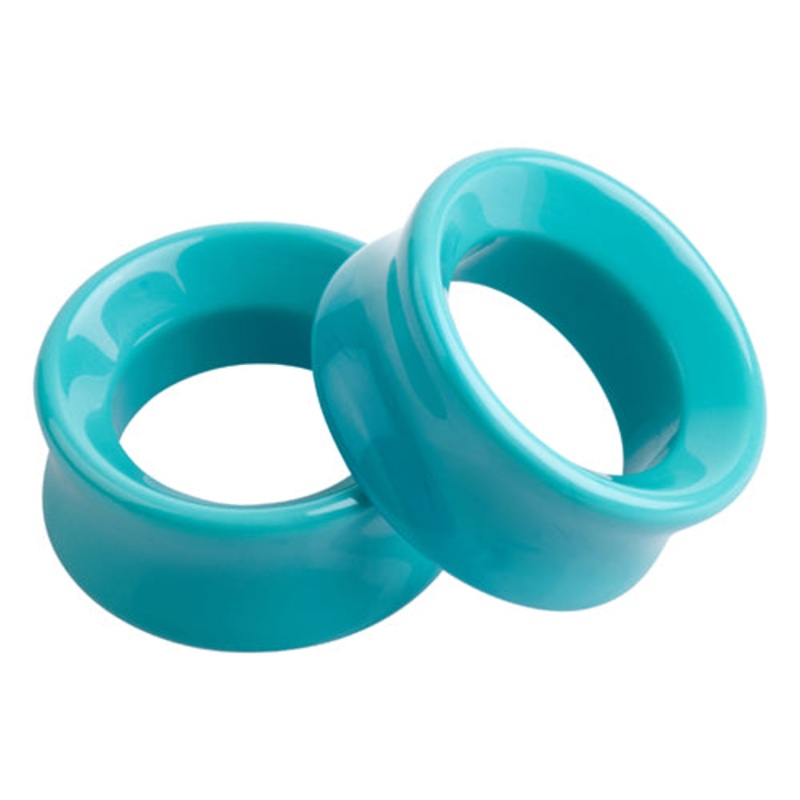 Teal Glass Tunnels 0 gauge (8mm) Teal
