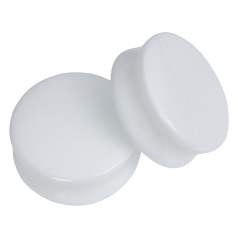 White Glass Convex Plugs 8 gauge (3mm) White