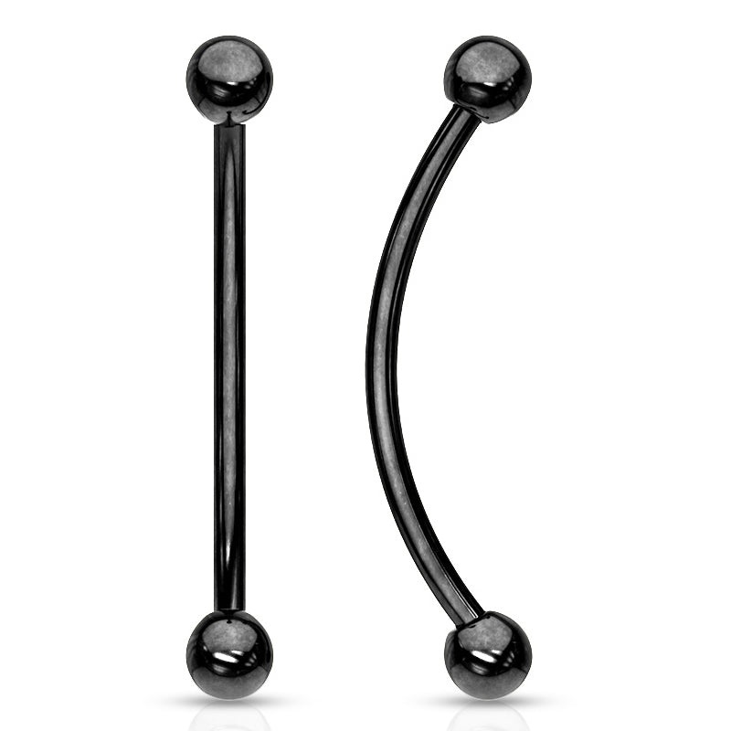 16g Black Snake Eyes Barbell 16g – 15/32″ long (12mm) – 3mm balls Black Stainless