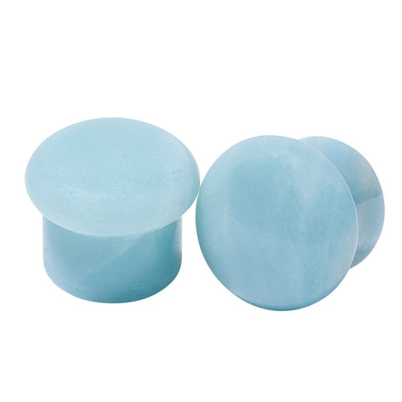 Amazonite Single Flare Plugs by Diablo Organics 5/8 inch (16mm) Amazonite Pair