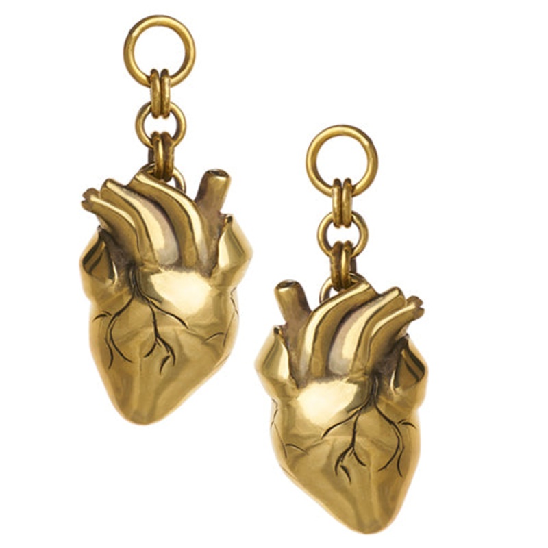 Anatomica Pendants by Diablo Organics Small Yellow Brass Pair