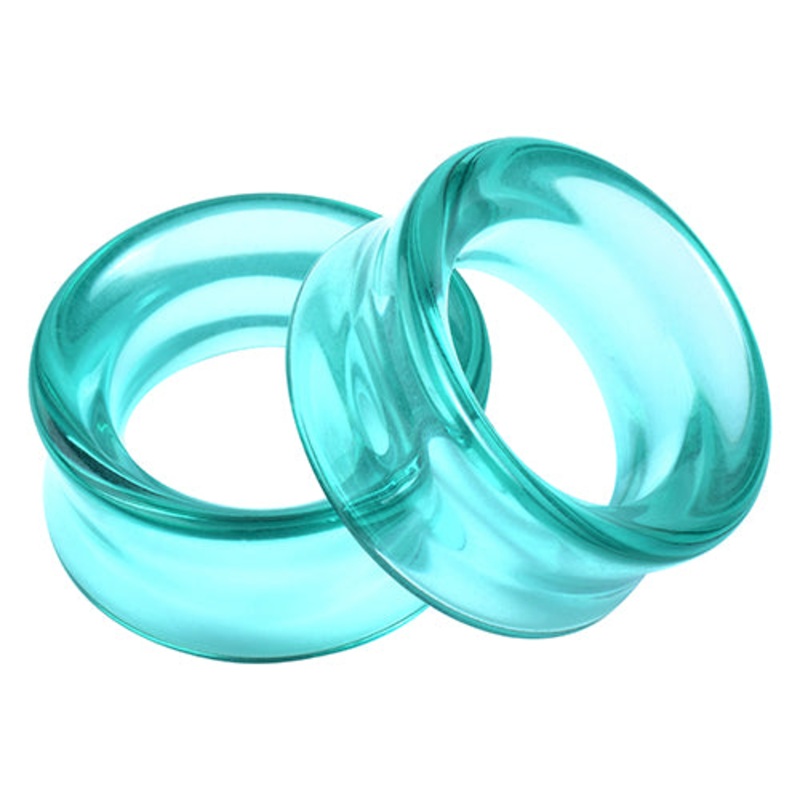 Aqua Glass Tunnels 0 gauge (8mm) Aqua
