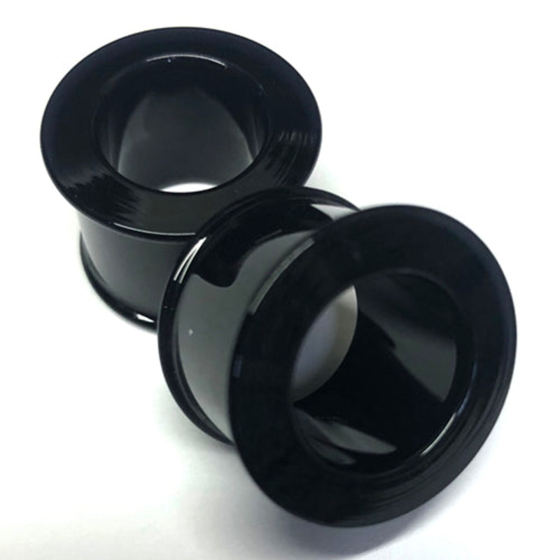 Black DF Bullet Holes by Gorilla Glass 2 gauge (6mm) Black Pair