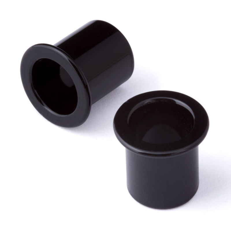 Black SF Bullet Holes by Gorilla Glass 2 gauge (6mm) Black Pair