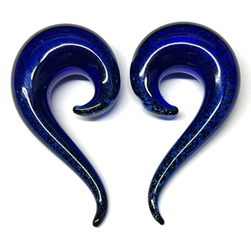 Blue Dichroic Tail Spirals 8 gauge (3mm) Blue