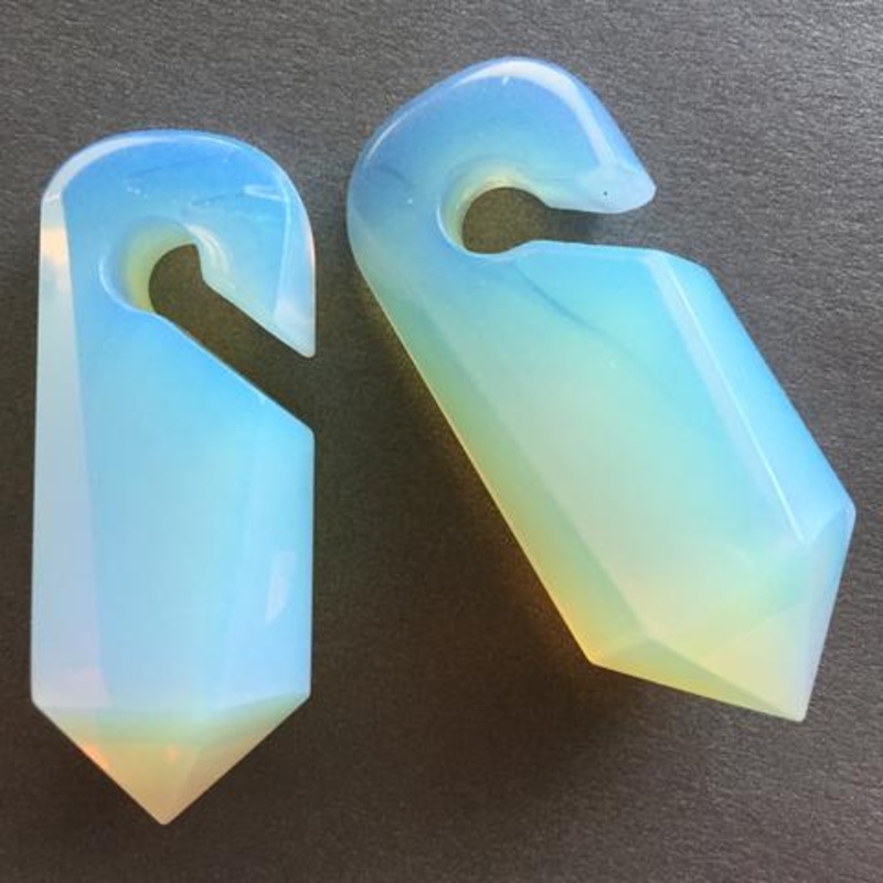 Opalite Prism Weights by Diablo Organics 9/16 inch (14mm) Opalite Pair