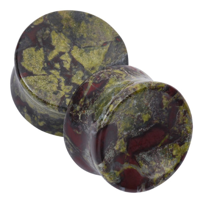 Plume Agate Concave Plugs 2 gauge (6mm) Plume Agate