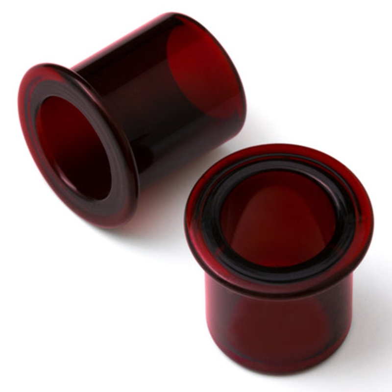Ruby SF Bullet Holes by Gorilla Glass 00 gauge (10mm) Ruby Pair