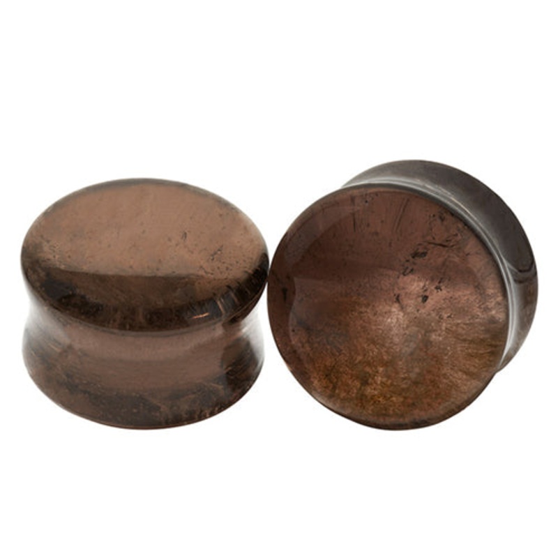 Smokey Quartz Plugs by Diablo Organics 8 gauge (3mm) Smokey Quartz Pair