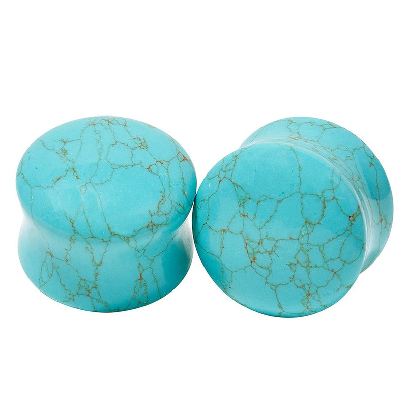 Turquoise Plugs by Diablo Organics 4 gauge (5mm) Turquoise Pair