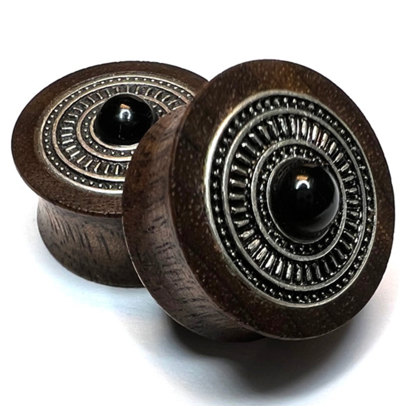 Walnut Planetary Inlay Plugs 00 gauge (10mm) – 8mm wearable Walnut
