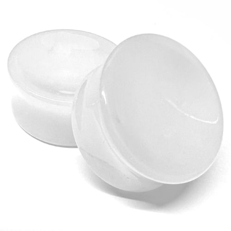 White Jade Concave Plugs 2 gauge (6mm) White Jade