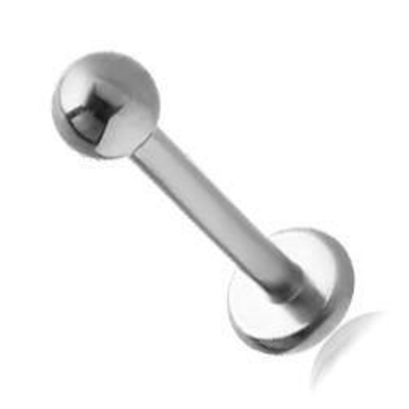10g Stainless Labret 10g – 5/16″ long (8mm) – 5mm ball Stainless Steel