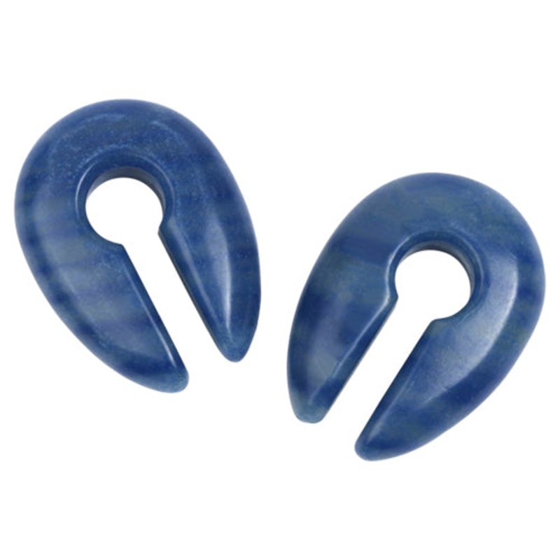 Blue Aventurine Keyhole Ear Weights 2 gauge (6mm) Blue Aventurine Pair