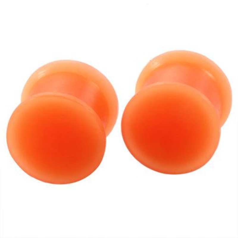 Orange Silicone Plugs 8 gauge (3mm) Orange Pair