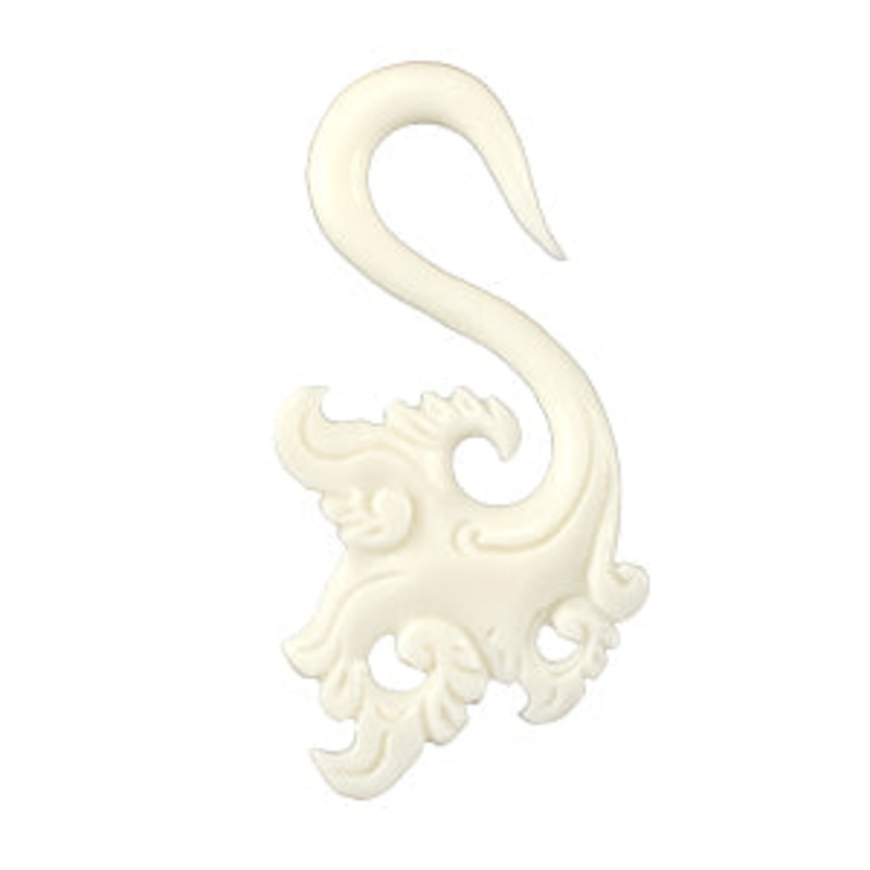 Plume Hangers by Urban Star Organics 4 gauge (5mm) White Bone Pair