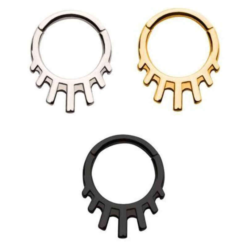 Spike Edge Hinged Segment Ring 16g – 5/16″ diameter (8mm) Stainless Steel