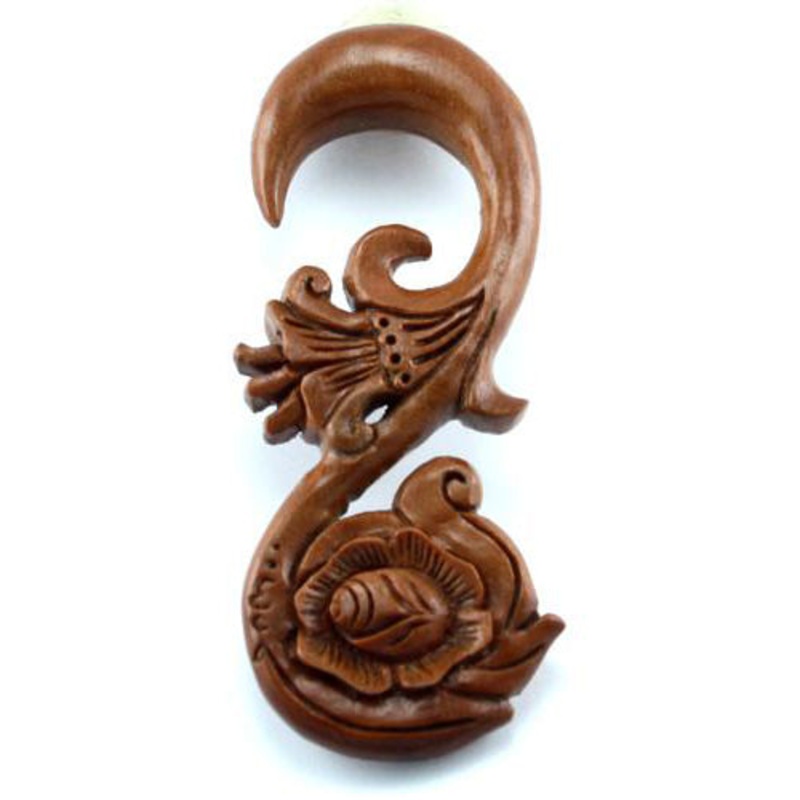 Spring Blossom Hangers by Urban Star Organics 8 gauge (3mm) Sabo Wood Pair