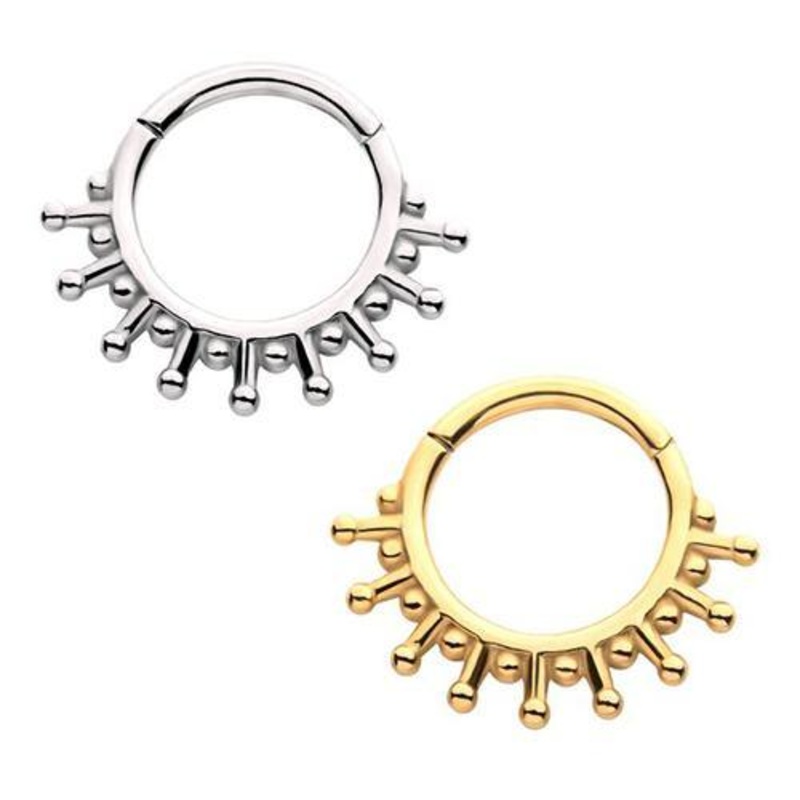 Sun Ray Hinged Segment Ring 16g – 5/16″ diameter (8mm) Stainless Steel