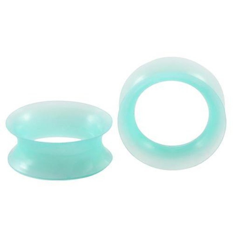 Teal Silicone Tunnels 7/8 inch (22mm) Teal Pair