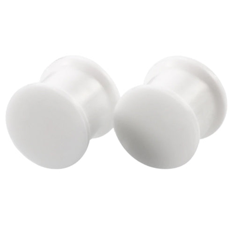 White Silicone Plugs 8 gauge (3mm) White Pair