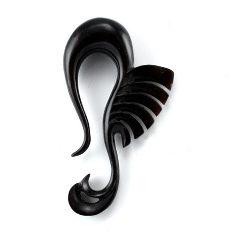 Wings of Honor Hangers by Urban Star Organics 6 gauge (4mm) Black Horn Pair