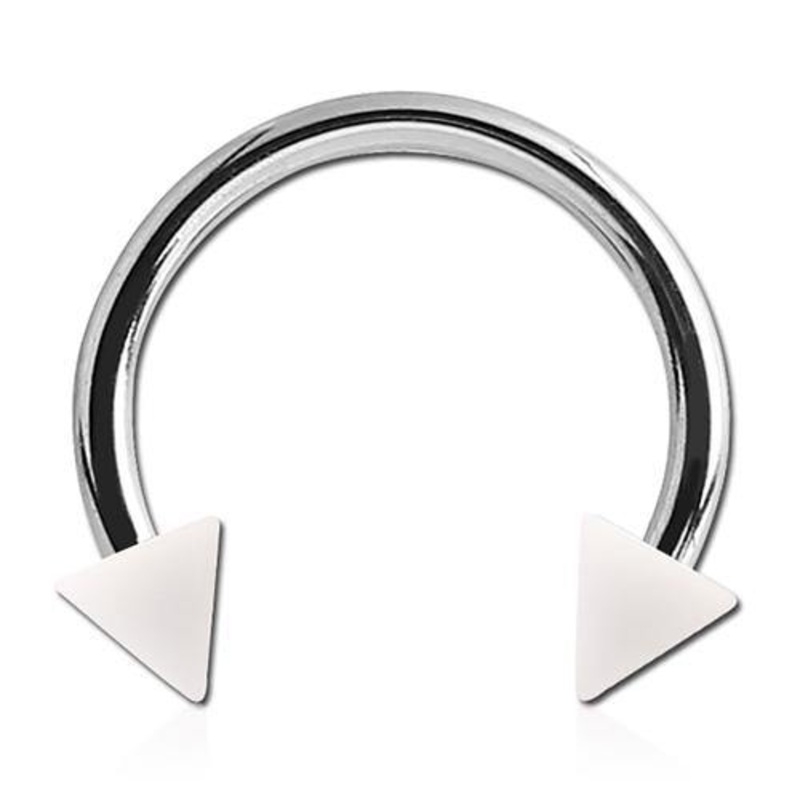 16g Acrylic Cones Circular Barbell 16g – 5/16″ diameter (8mm) – 3mm cones Black Stainless Steel