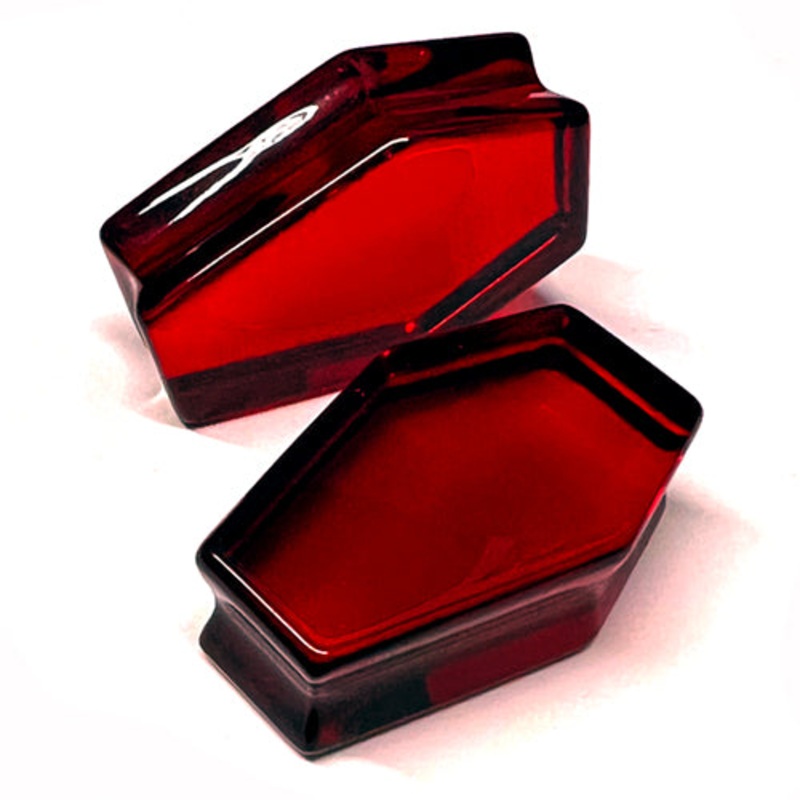 Red Glass Coffin Plugs 3/4 inch (19mm) Red