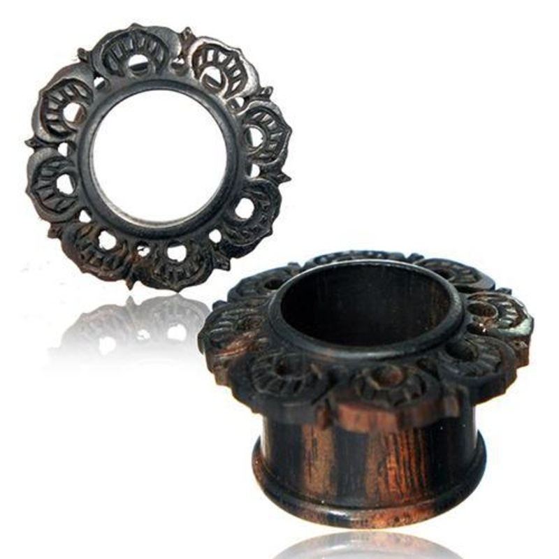 Tribal Arang Wood Tunnels 9/16 inch (14mm) Arang Wood Pair