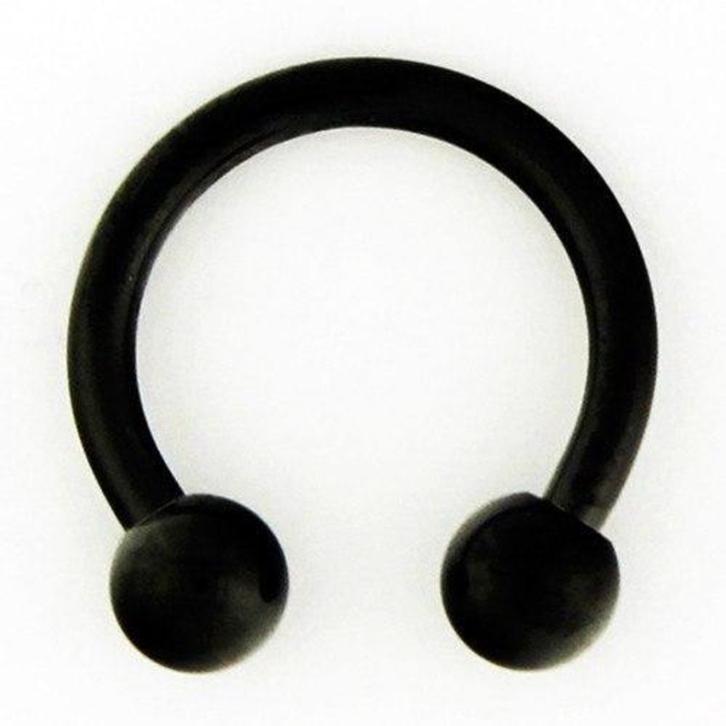 12g Black Circular Barbell 12g – 3/8″ diameter (10mm) – 5mm balls Black Stainless