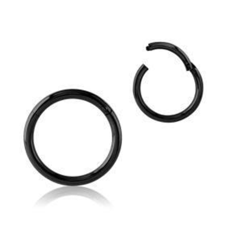 14g Black Hinged Segment Ring 14g – 5/16″ diameter (8mm) Black Stainless