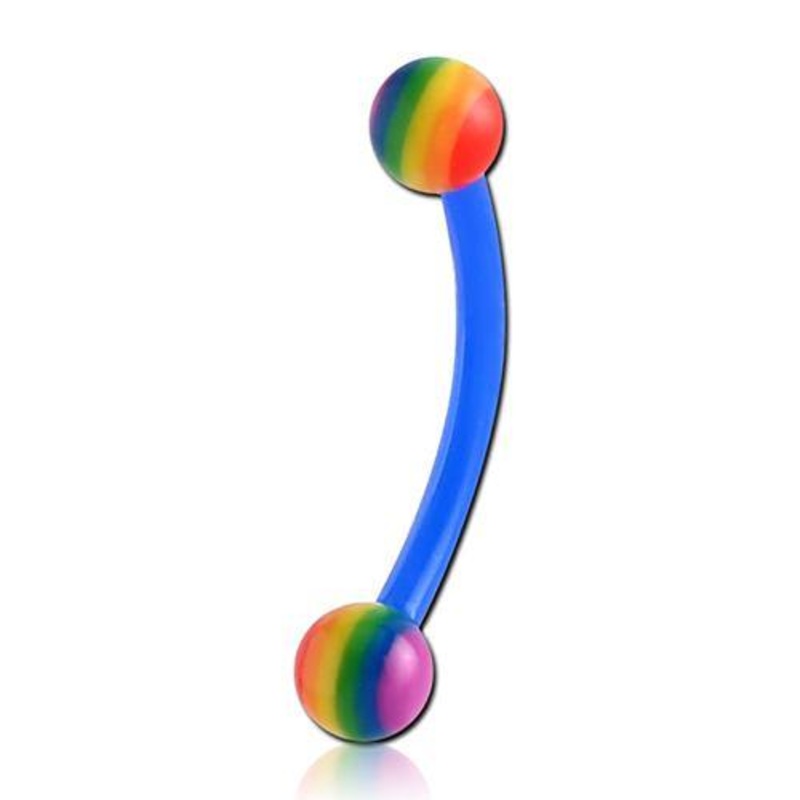 16g Rainbow Bioflex Curved Barbell 16g – 5/16″ long (8mm) Rainbow