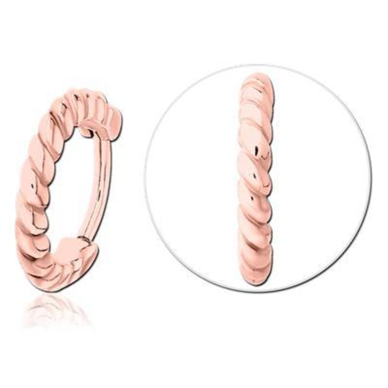 Rope Rose Gold Hinged Segment Ring 16g – 5/16″ diameter (8mm) Rose Gold Stainless