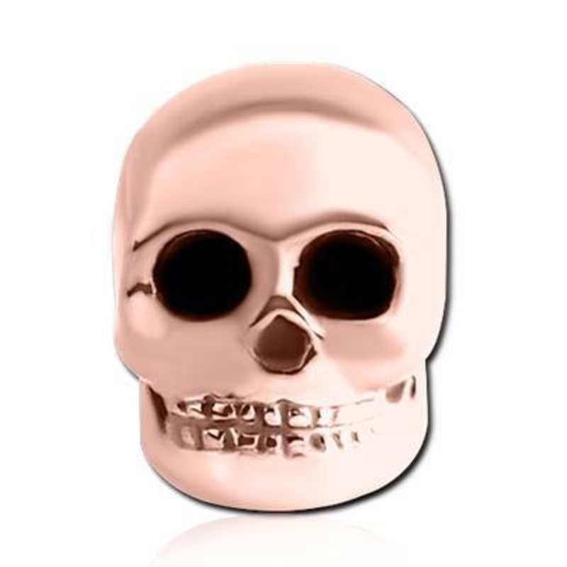 Rose Gold Skull Replacement Bead 6mm Rose Gold Stainless
